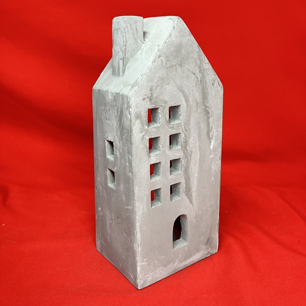 Medium 8" Tea Light Concrete Building / House Modern Cement Decorative /Flaws #2 - Picture 4 of 16